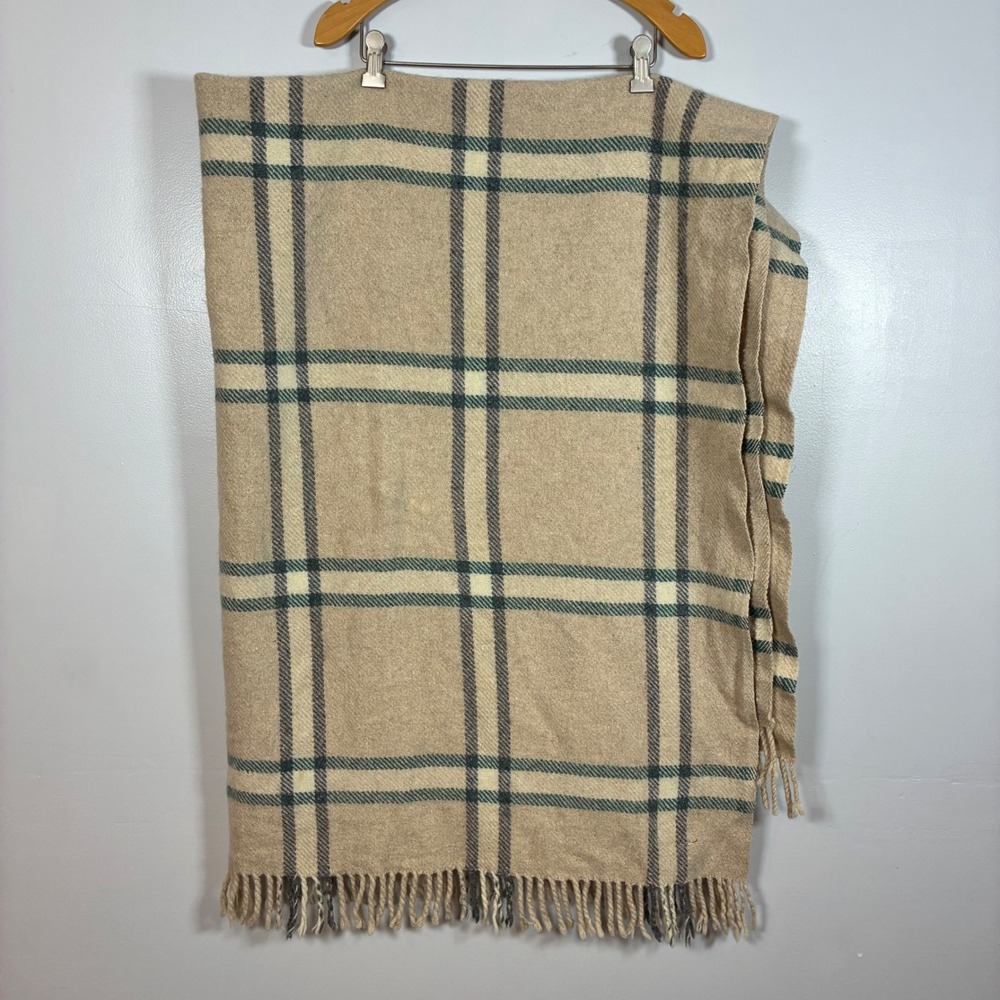 Vtg Royal Scot Wool Blanket Plaid Samuel Tweed Britain Fringe Cabin Farmhouse